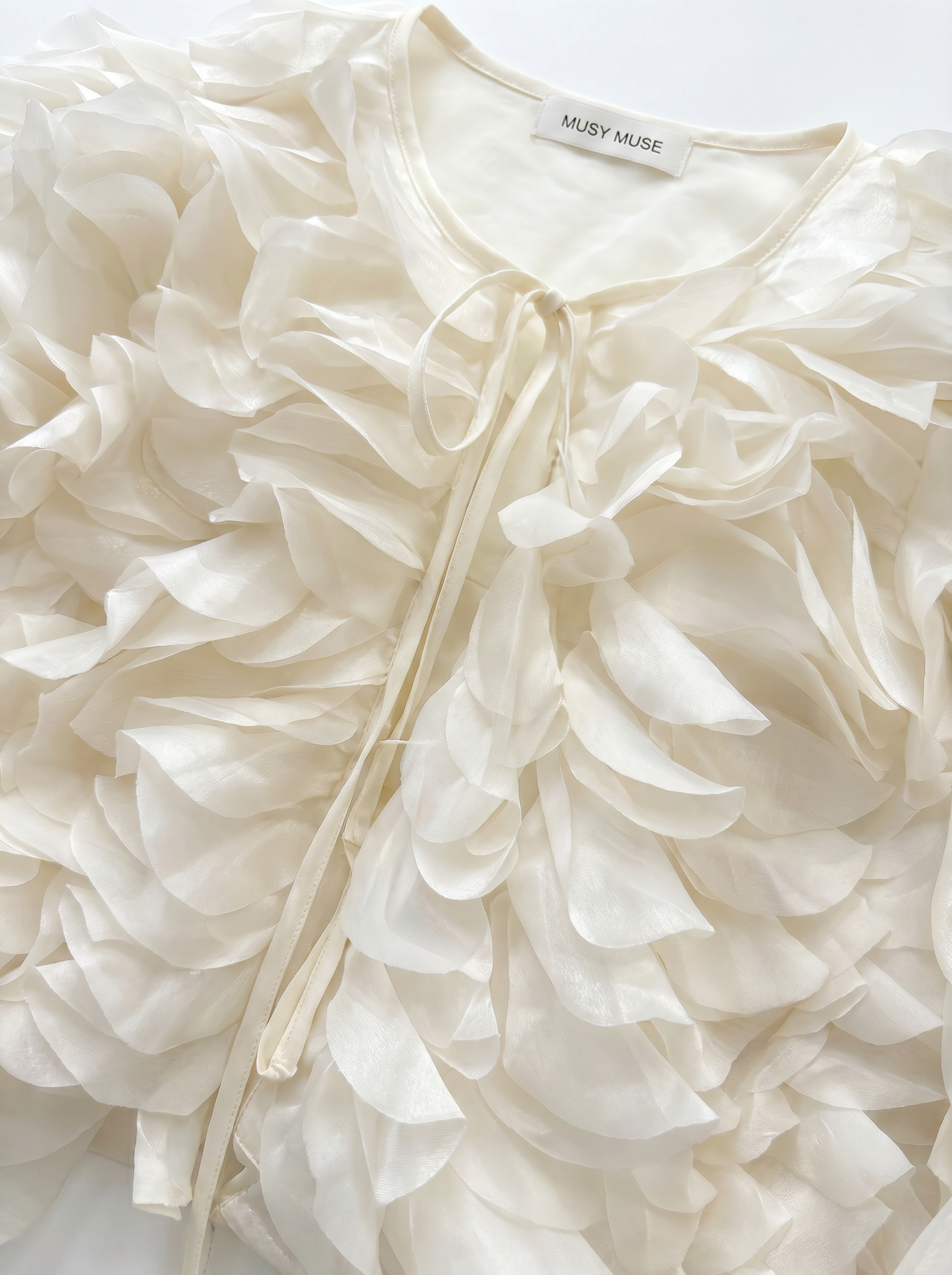 Kim ivory ruffle floral bolero jacket