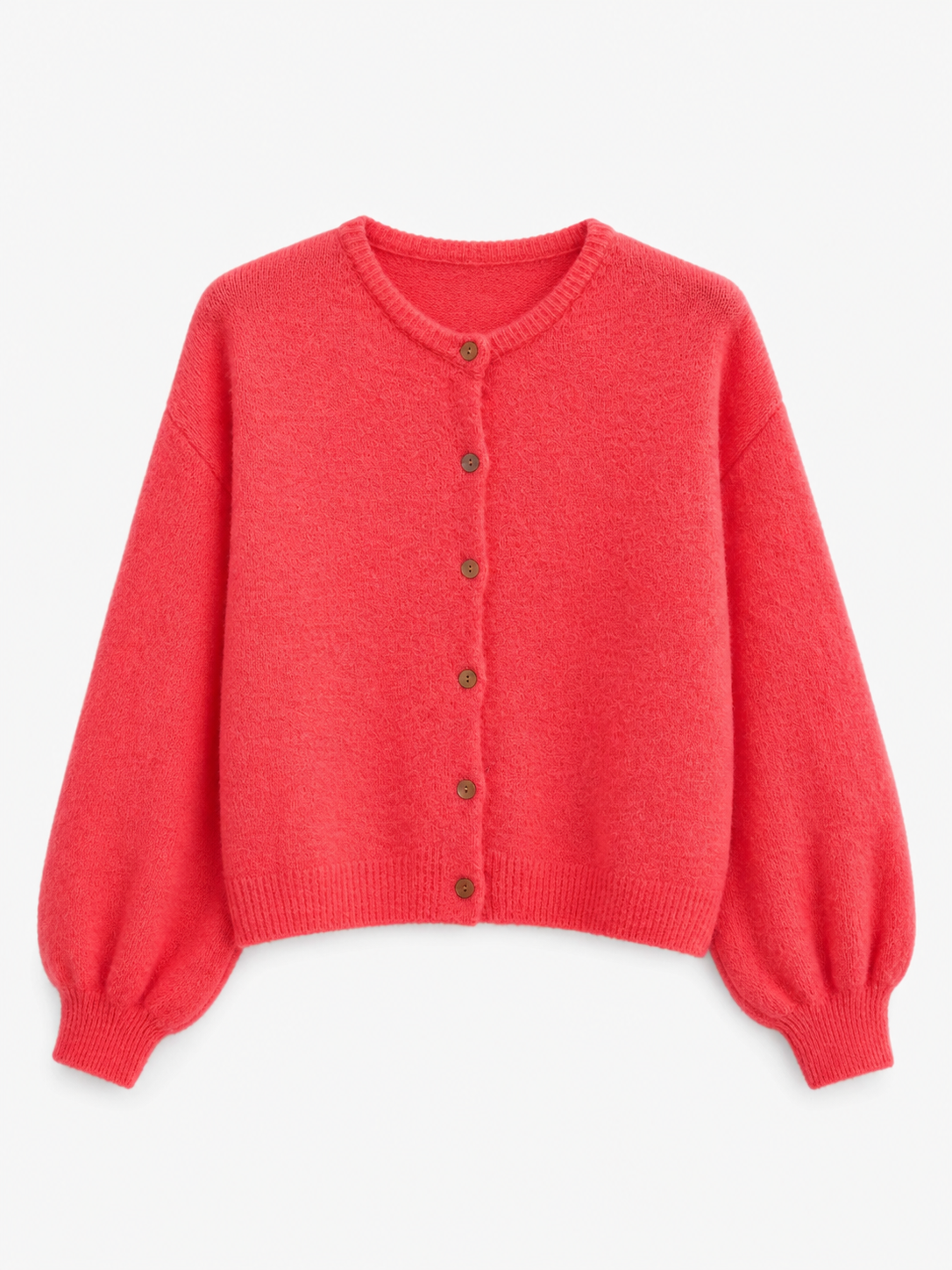 Harriet neon coral alpaca cardigan