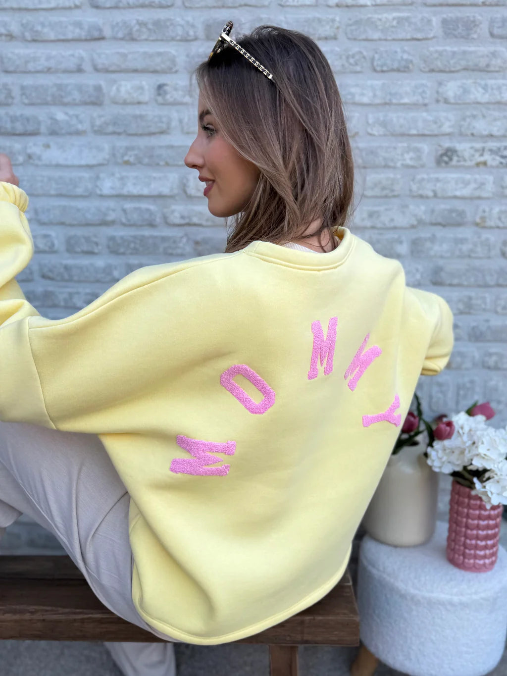 Mommy pink and yellow sweatshirt