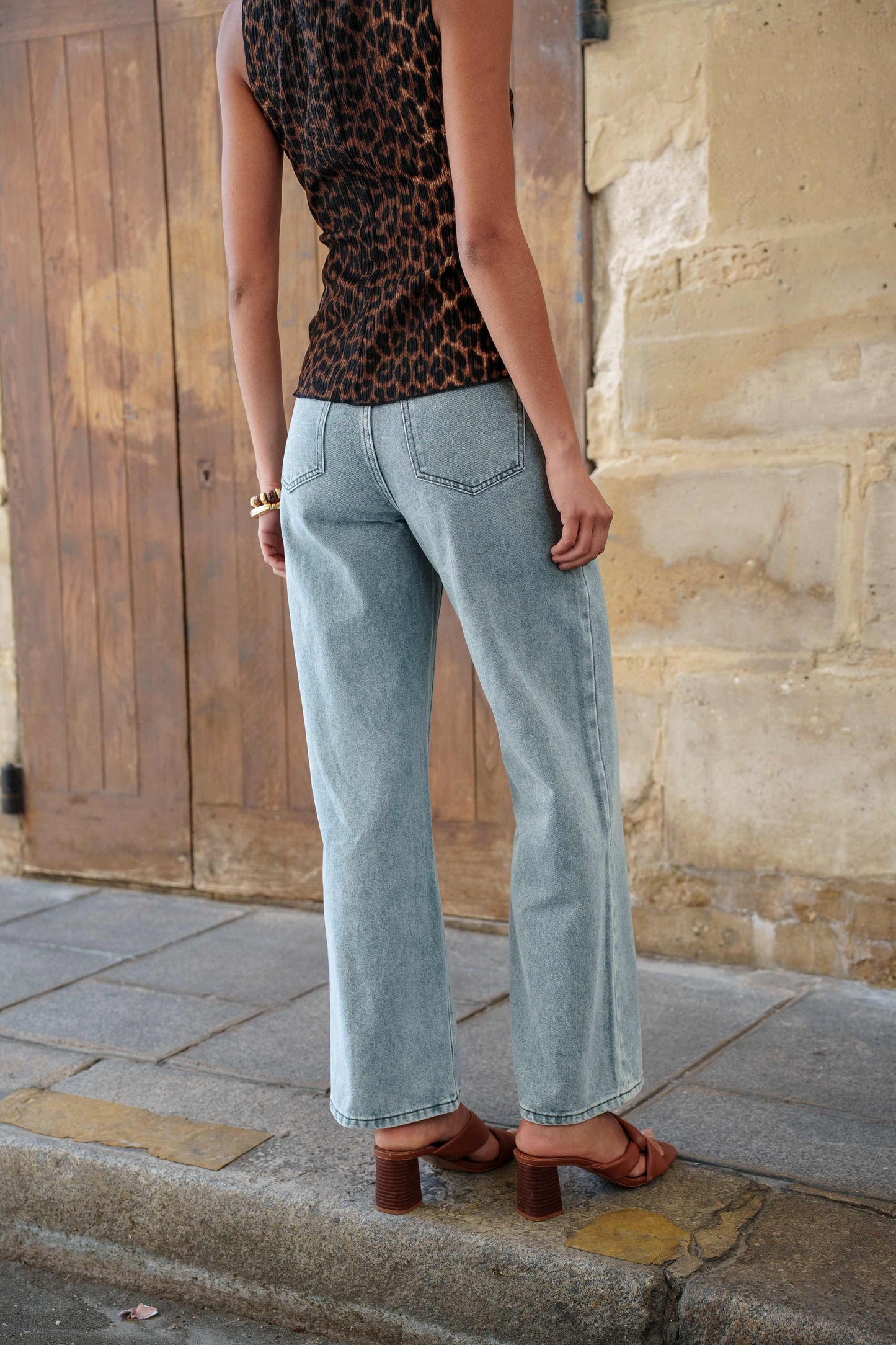 Raphael blue wash wide leg jeans