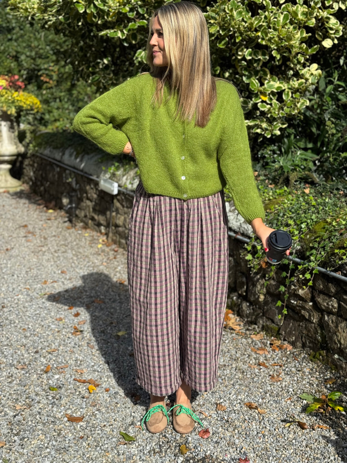 Riley 20% mohair green cardigan