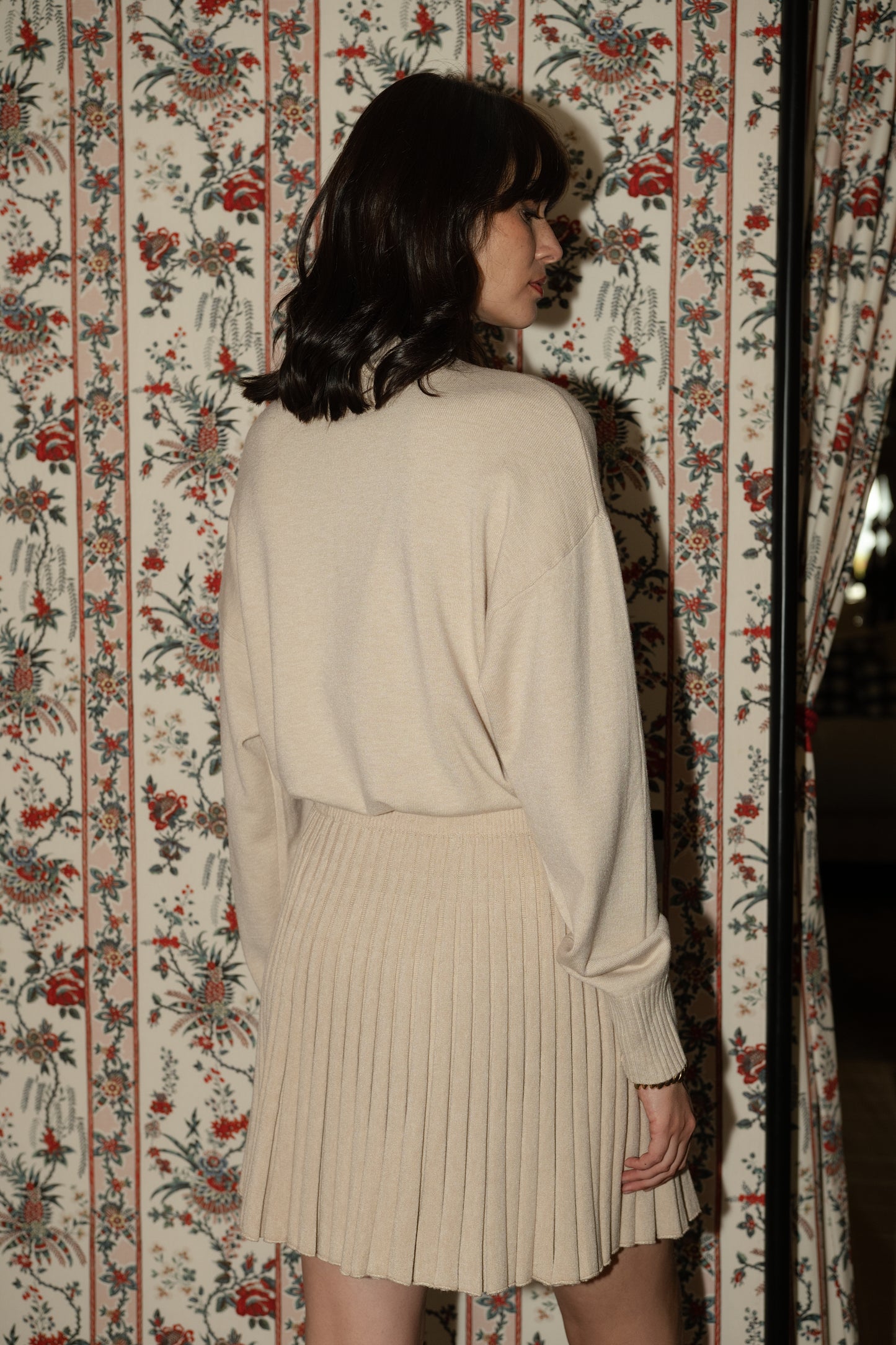 Isabelle beige polo neck jumper