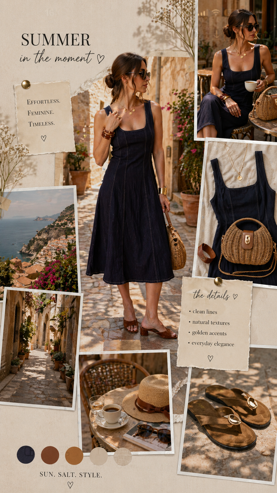 Anna dark denim square neck dress