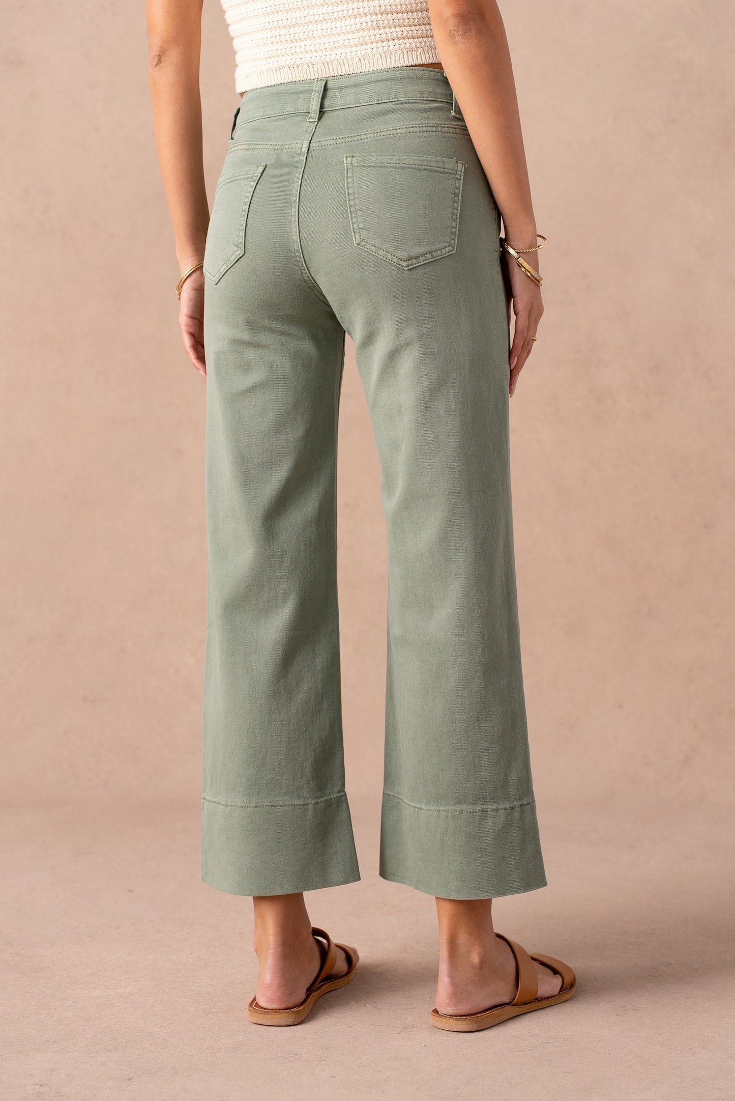 Fran khaki wide leg jeans