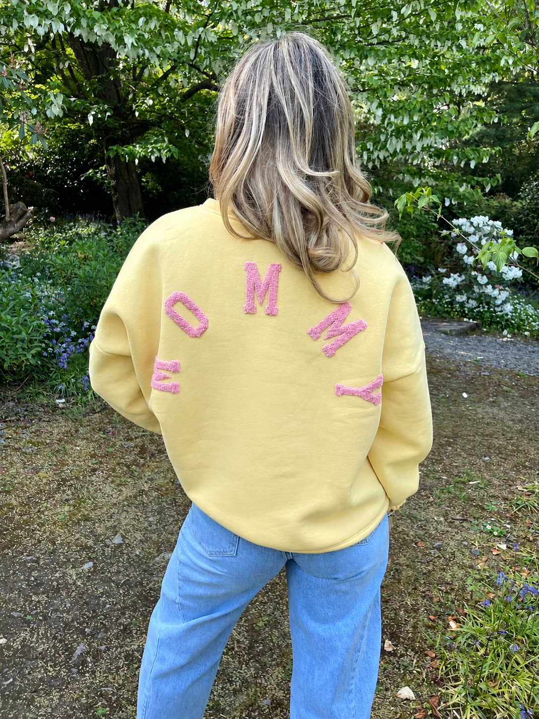 Mommy pink and yellow sweatshirt