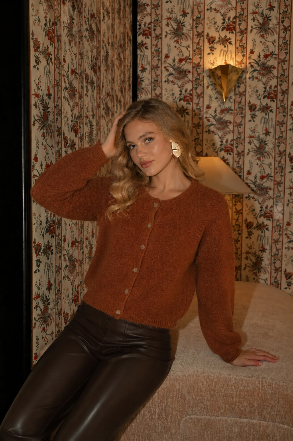 Riley 20% mohair biscuit cardigan