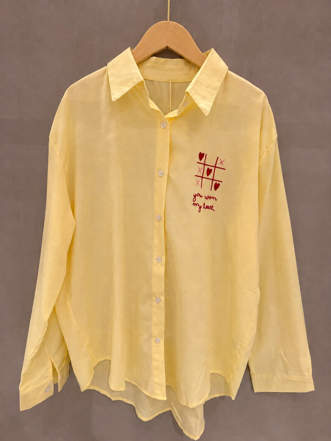 You won my heart yellow shirt