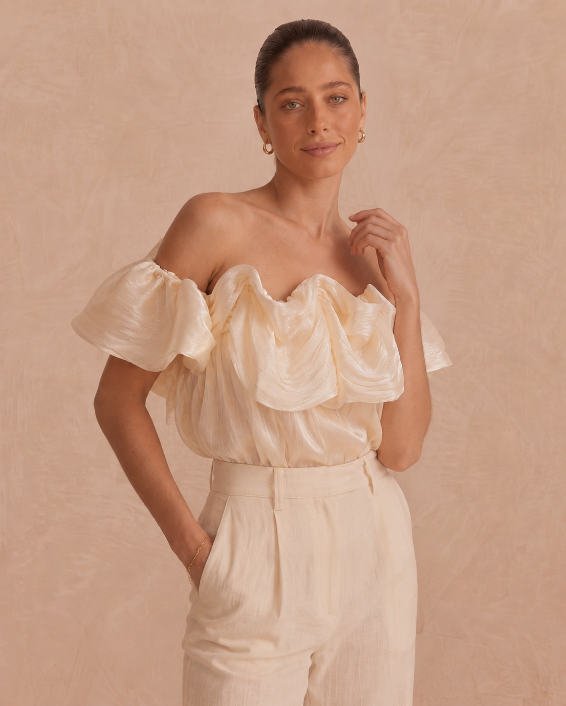 Tina cloud sleeve strapless top