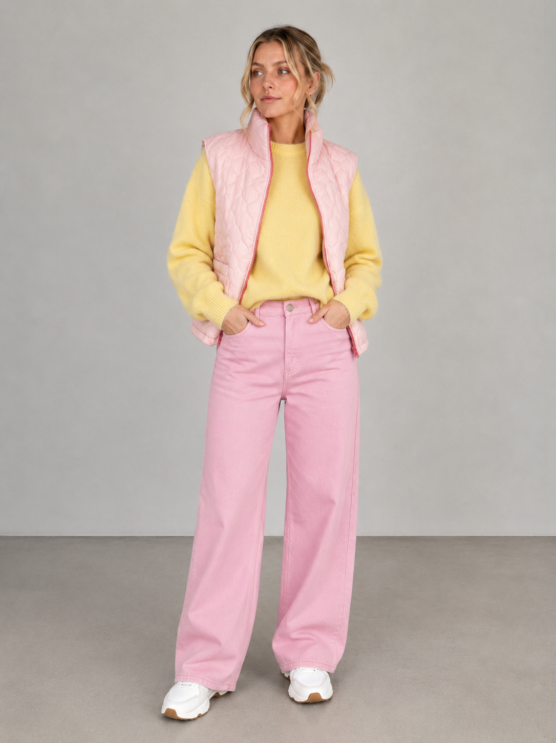 Penny pink red zip gilet