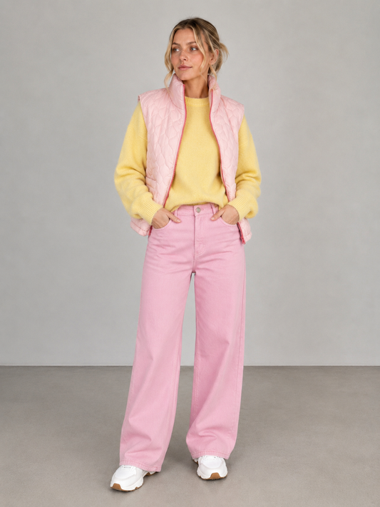 Penny pink red zip gilet