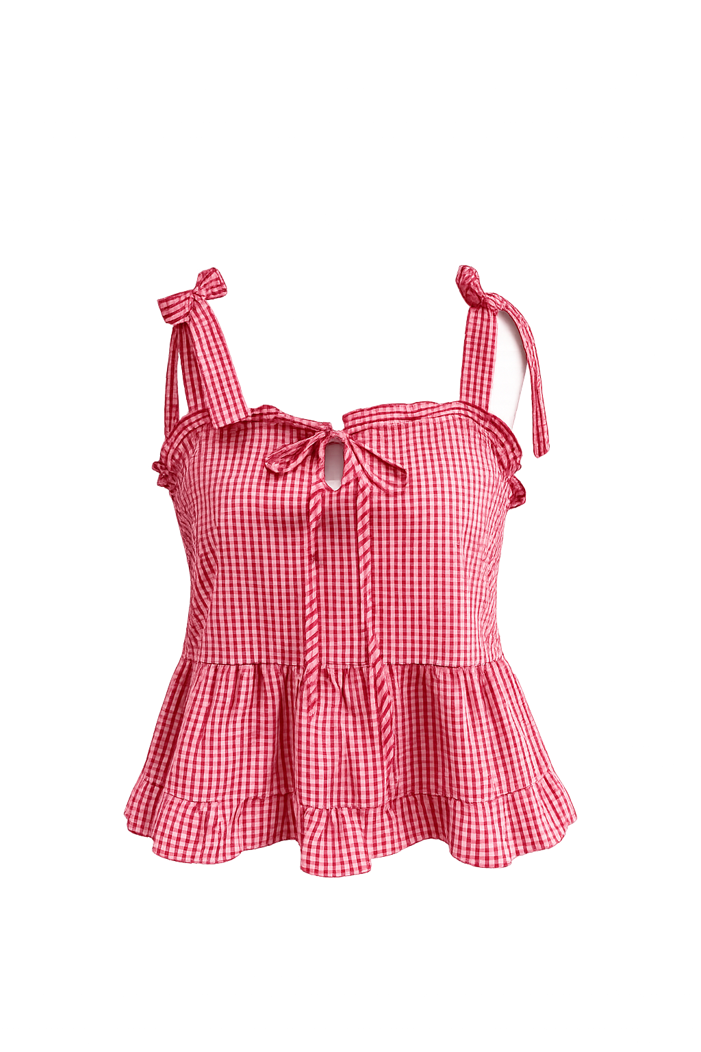 Charlotte red gingham peplum top