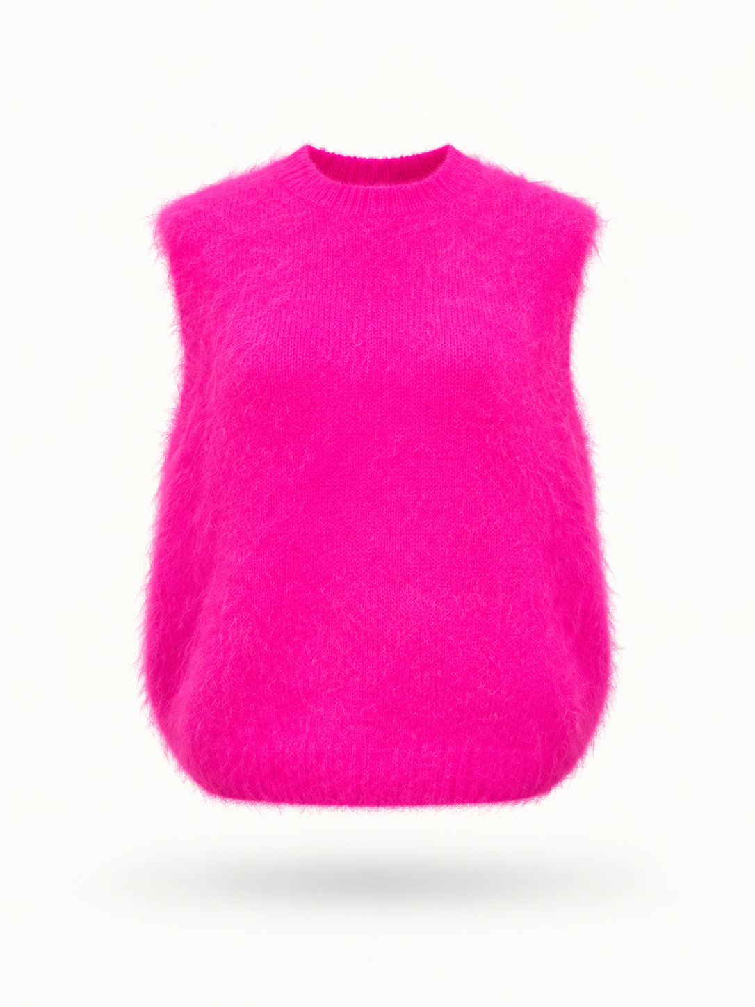 Isla neon pink sleeveless fluffy 82% mohair jumper