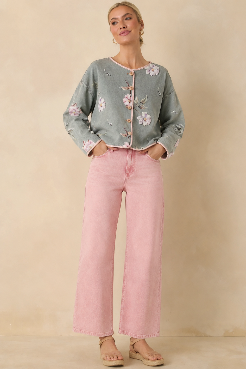 Sam beaded embroidered denim jacket
