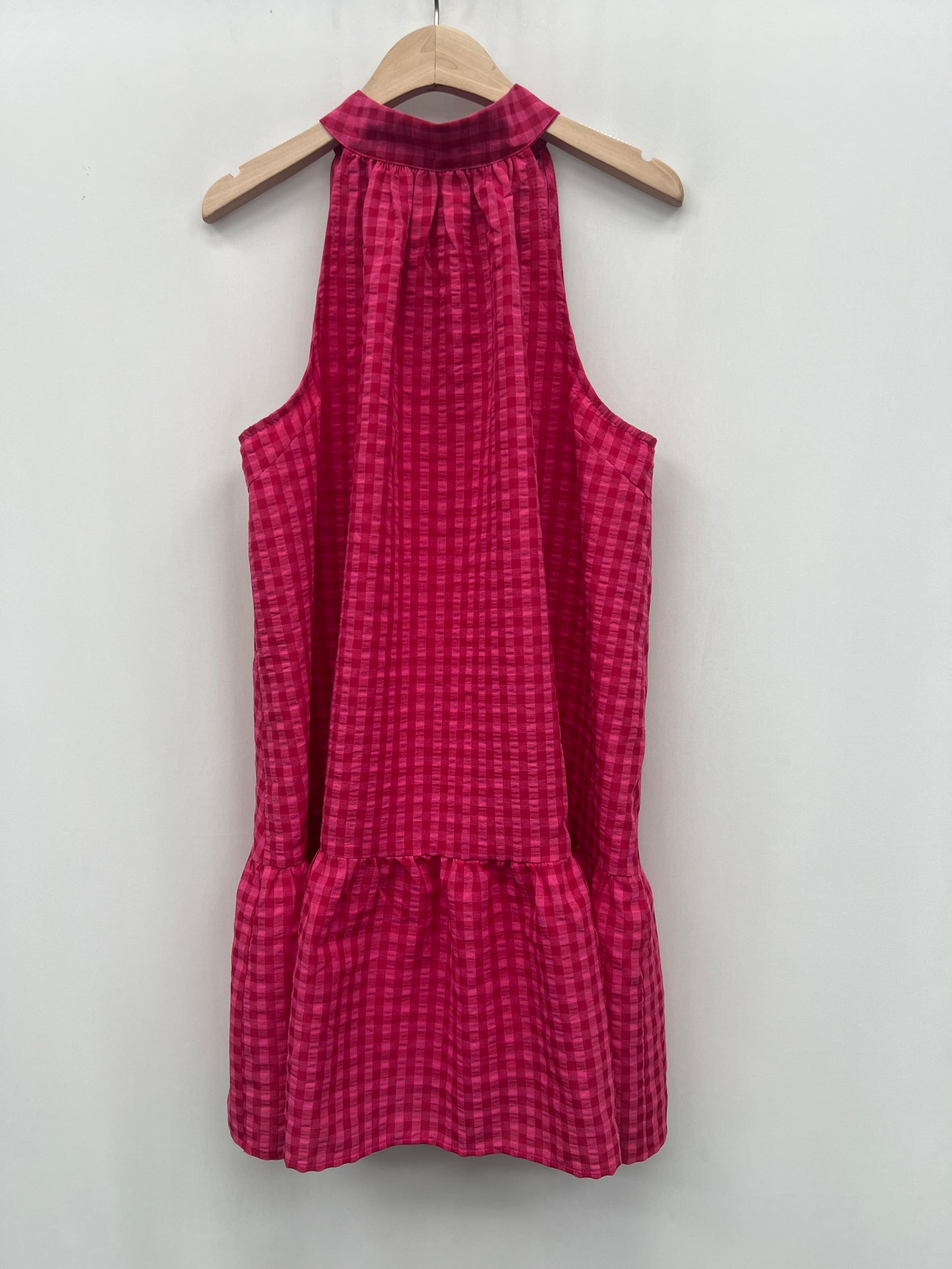Suzy gingham pink bow back dress