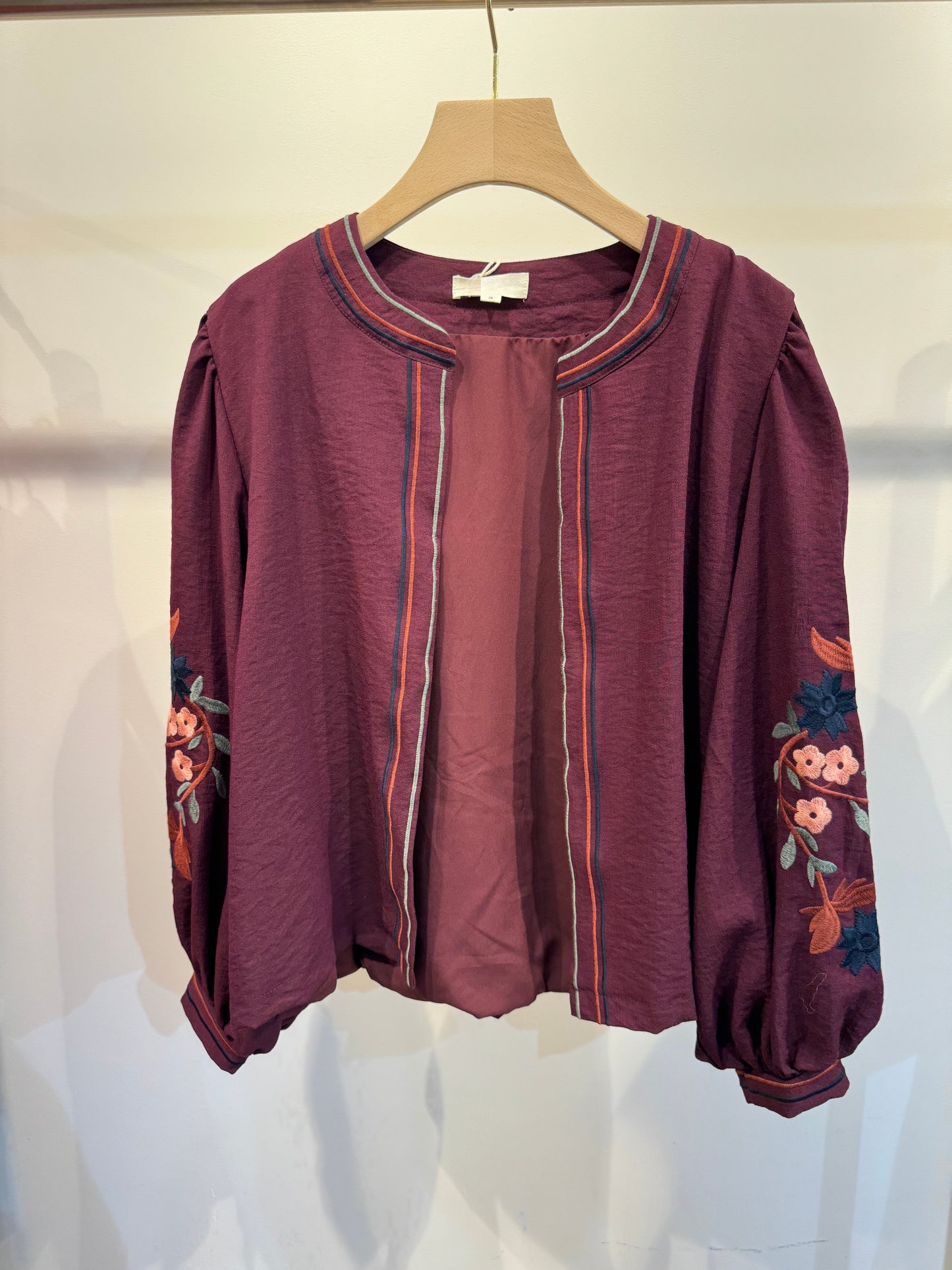 Cecilia burgundy floral boho jacket