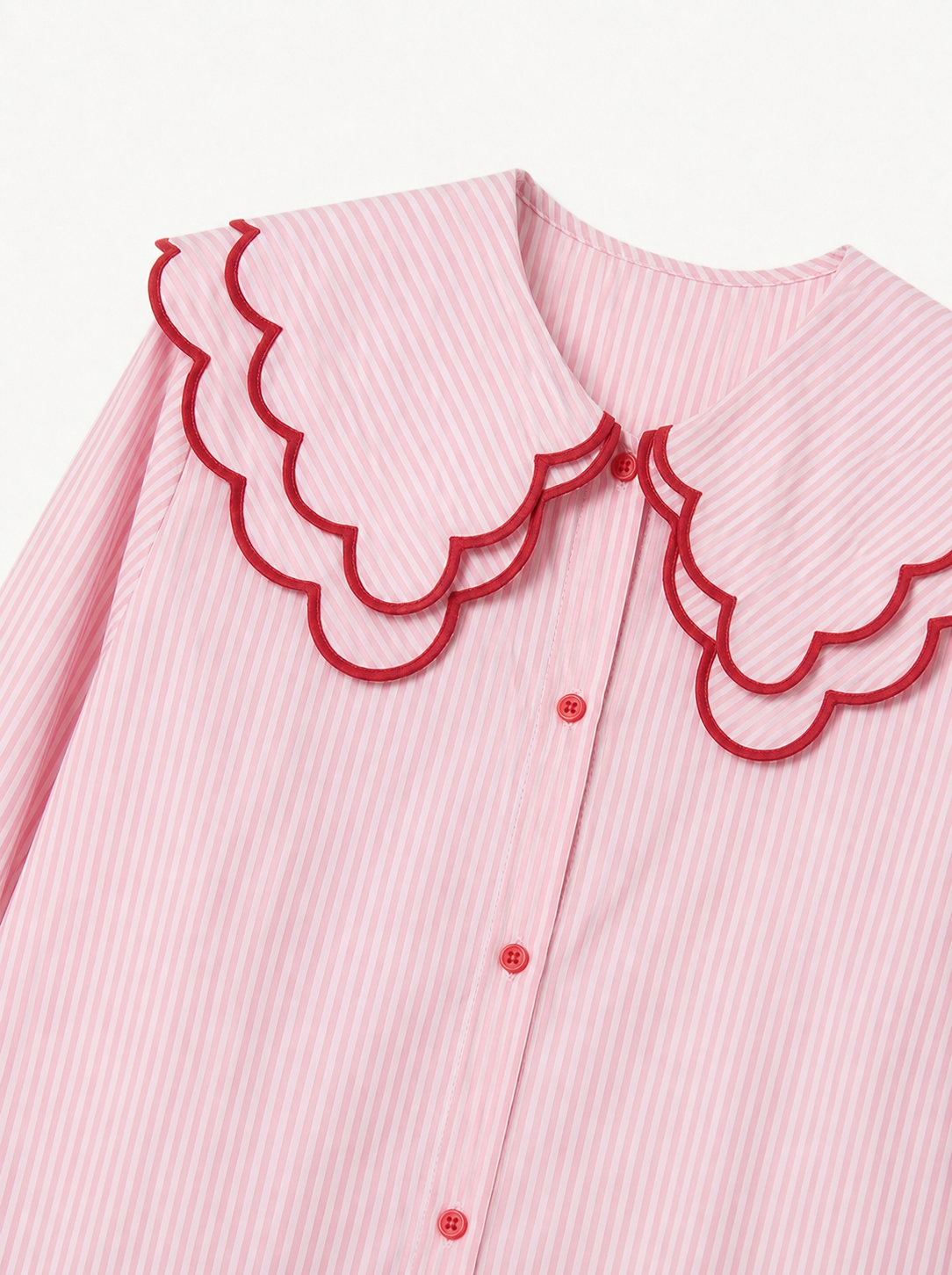 Sally pink stripe Peter Pan collar shirt