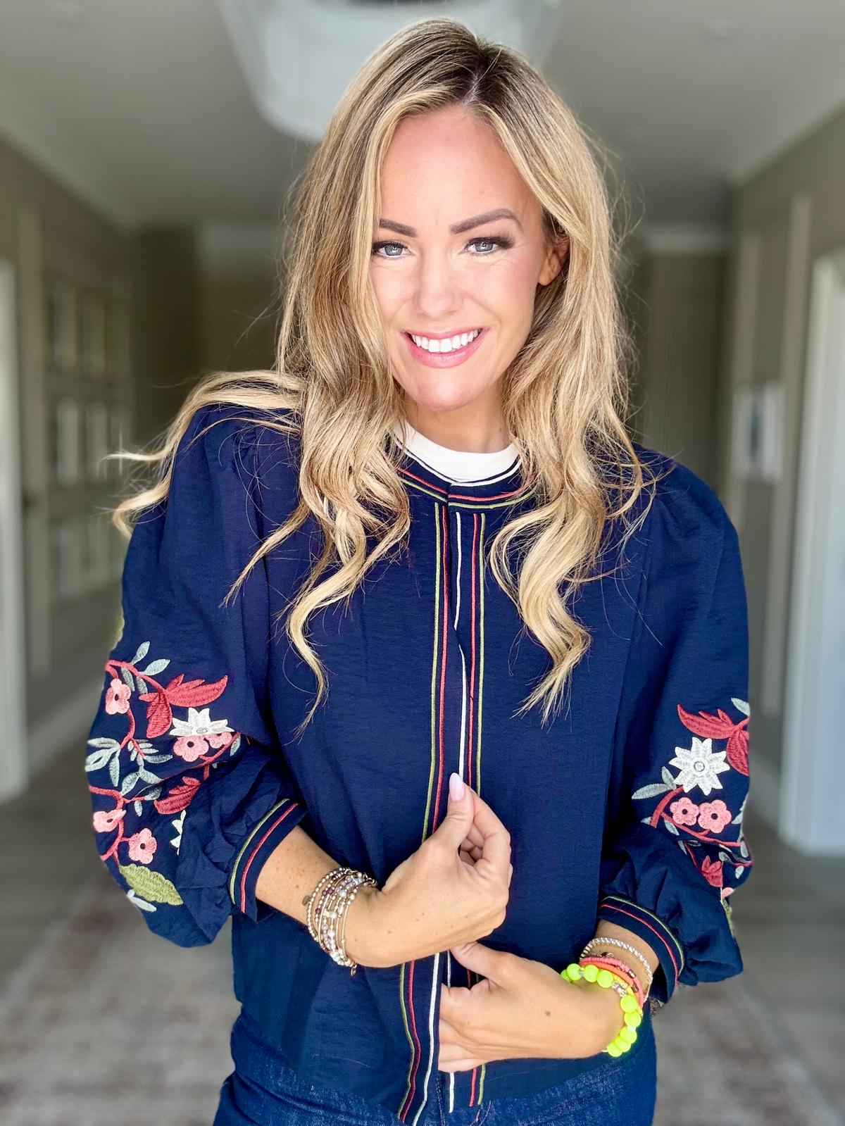 Cecilia navy floral boho jacket