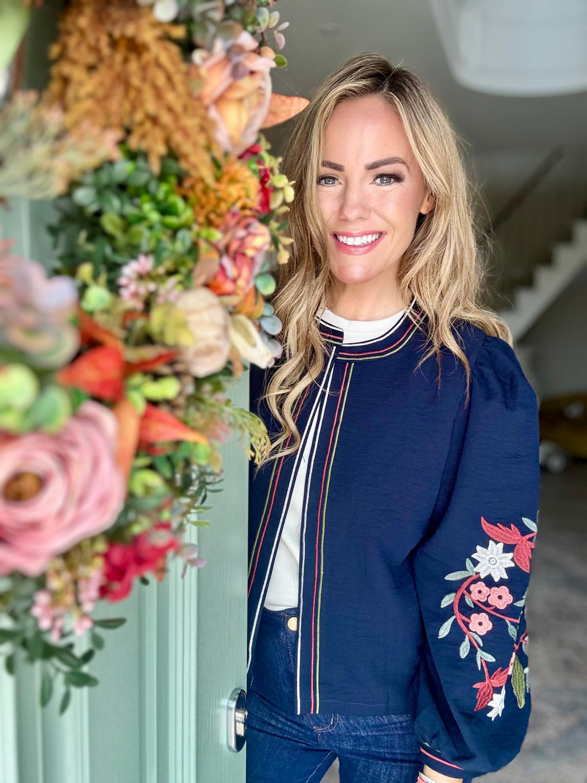 Cecilia navy floral boho jacket