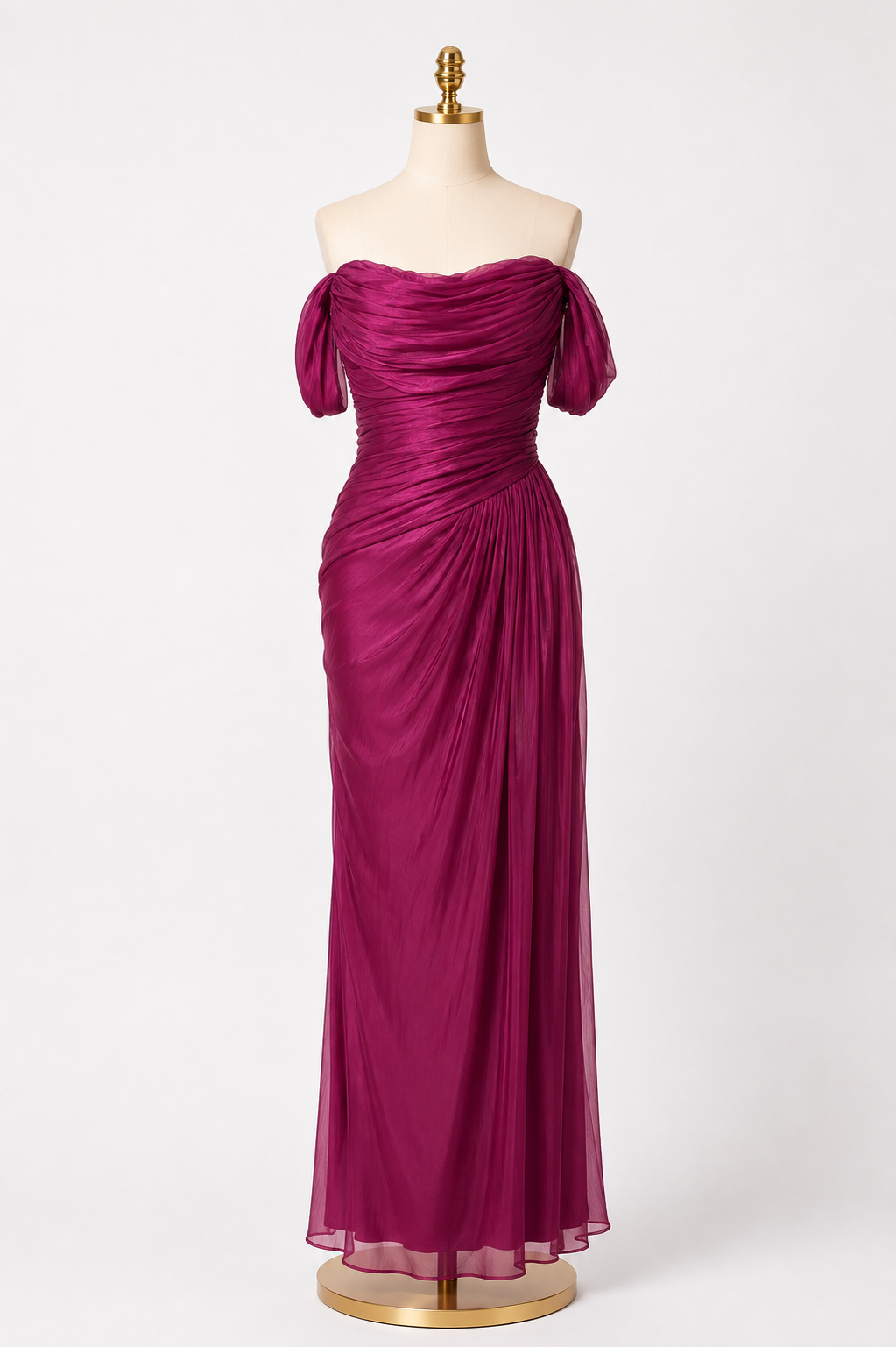 Violet strapless magenta dress