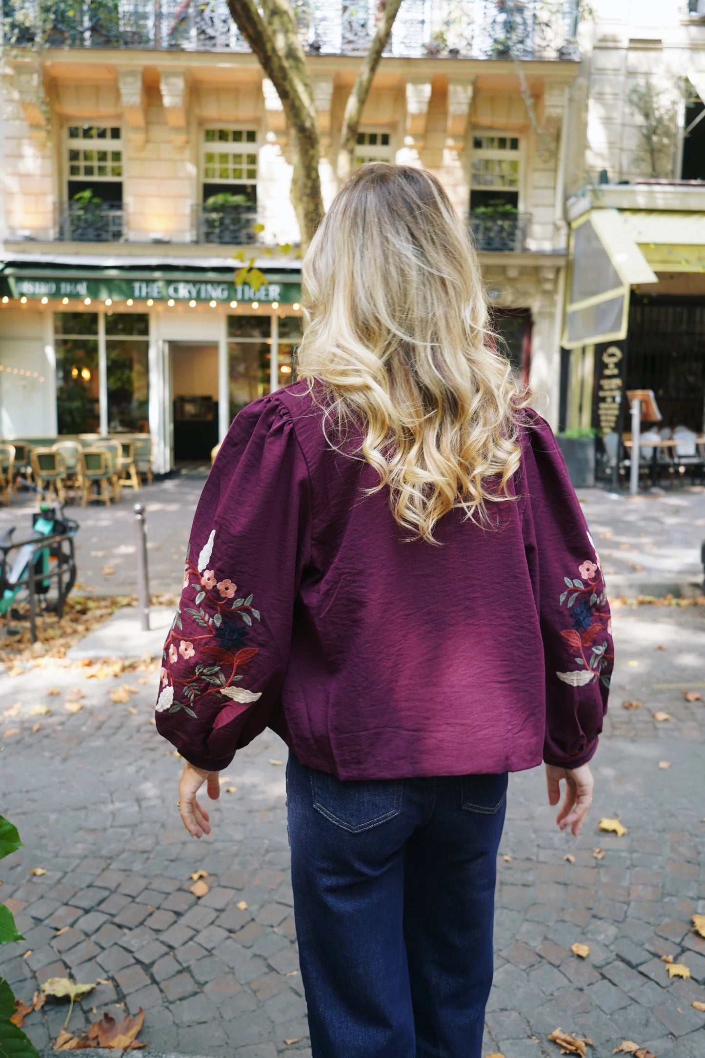 Cecilia burgundy floral boho jacket