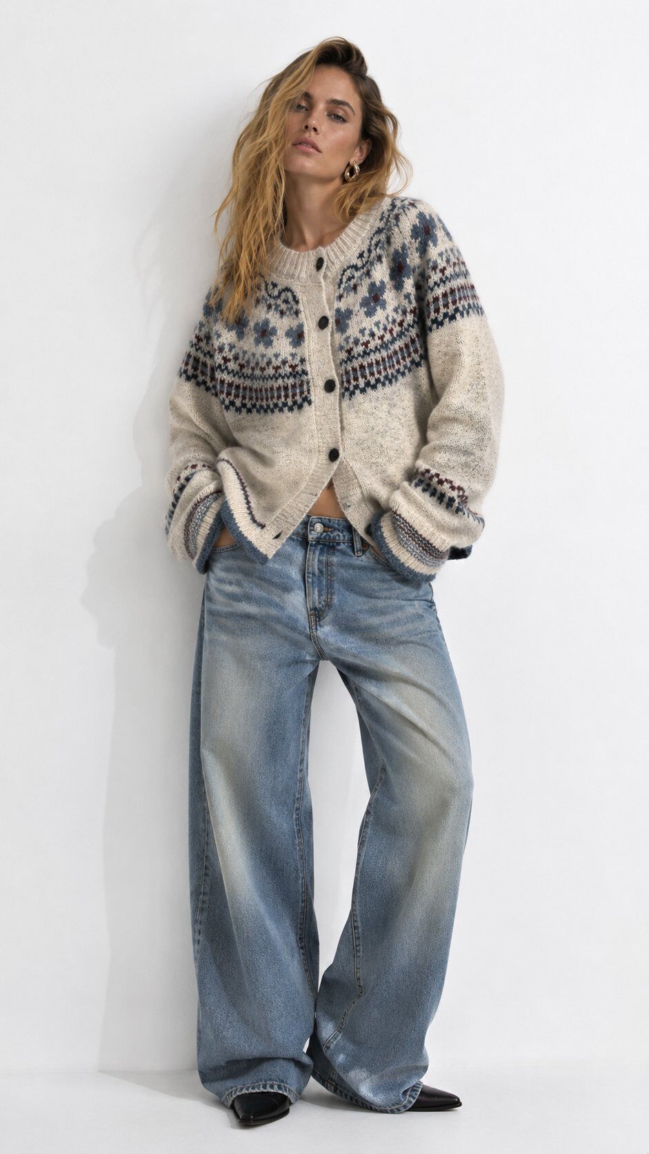Jackie cream fair isle cardigan