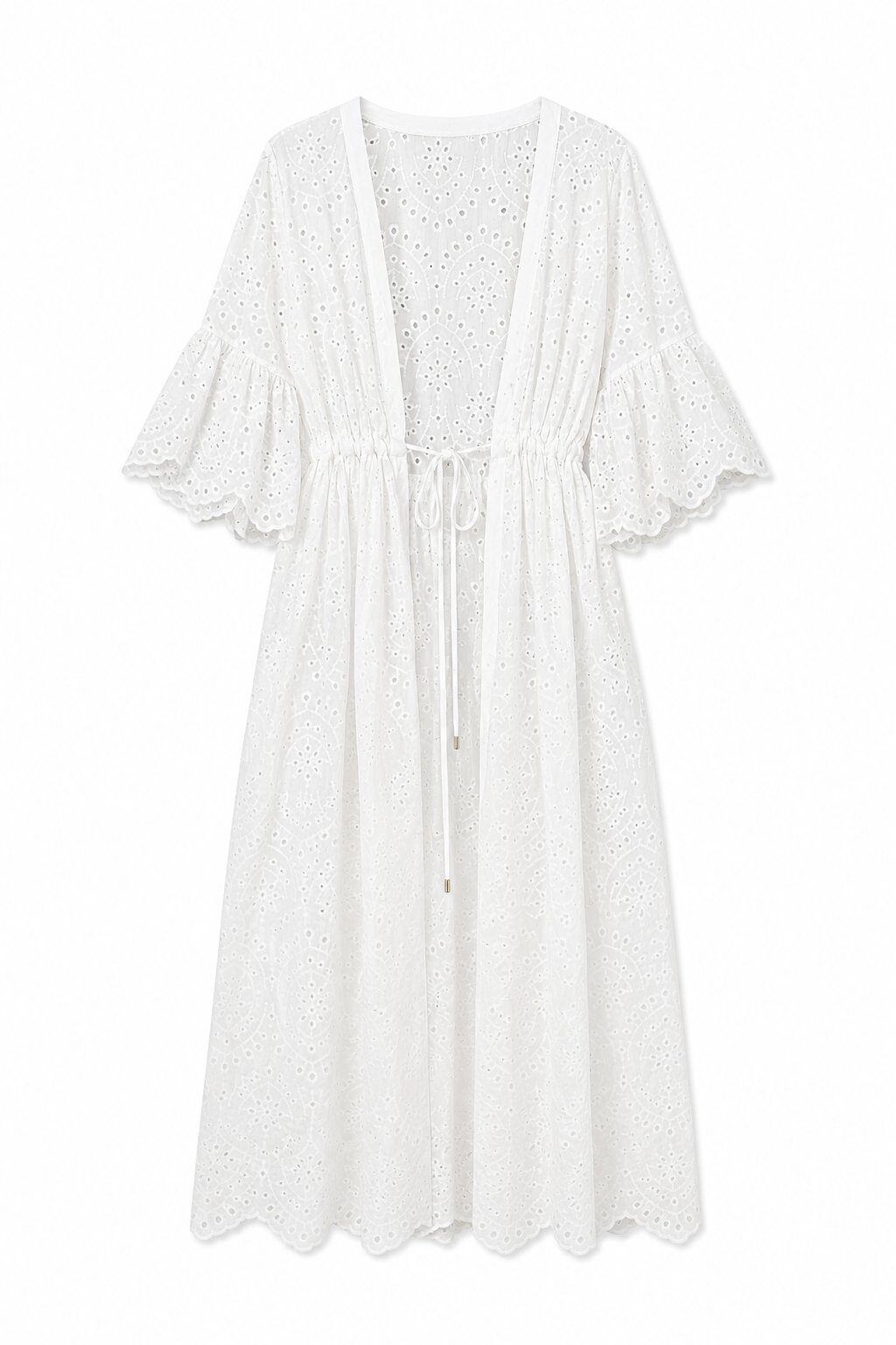 Kim white beach cotton kimono beach cover up