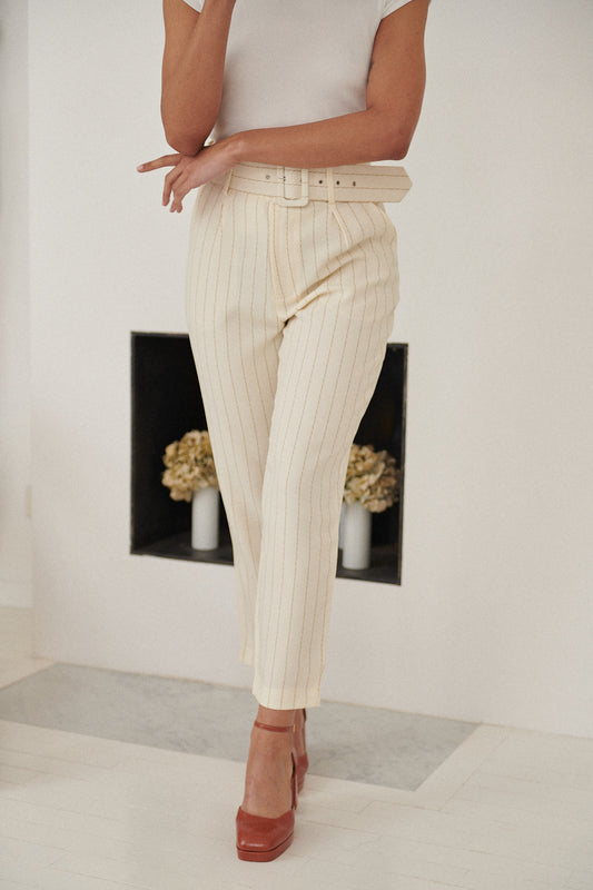 Paula pinstripe high waist trousers