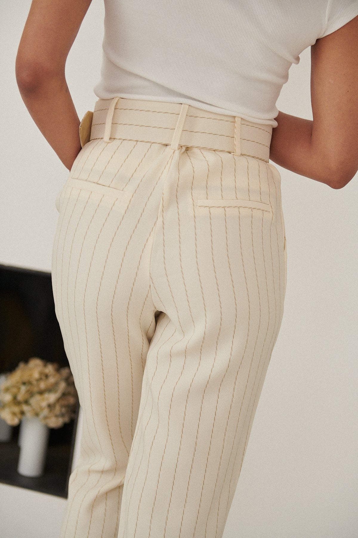 Paula pinstripe high waist trousers