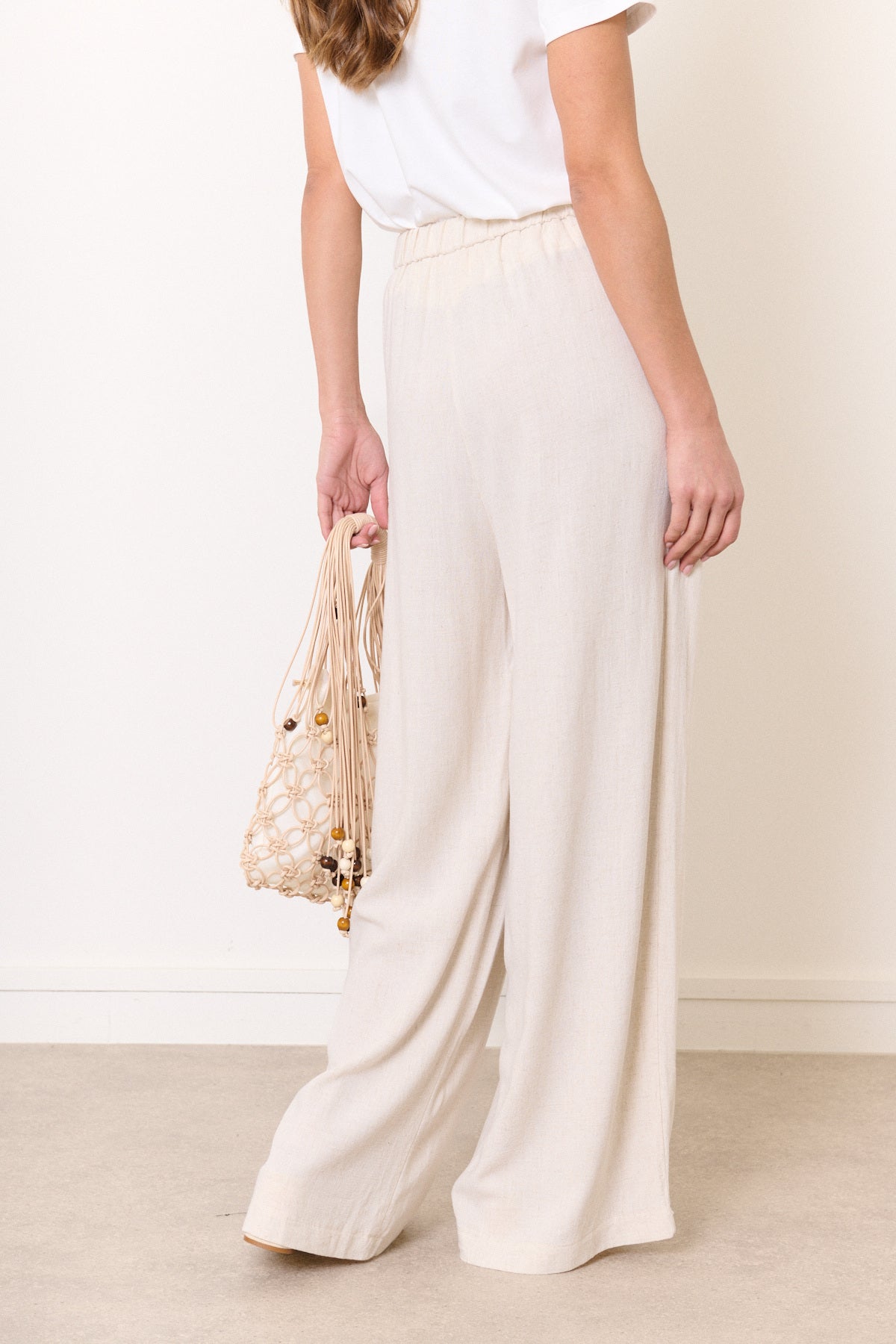 Marie flowy linen trousers with elastic waistband