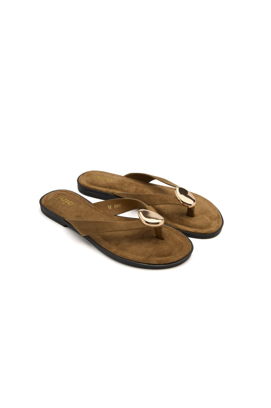India thong flip flop gold buckle sandals
