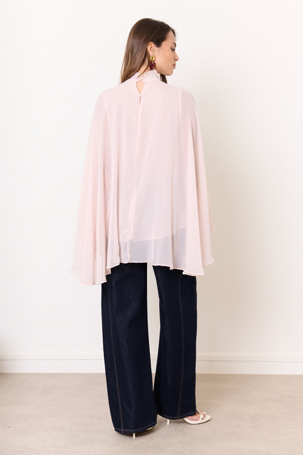 Ellie pink cape blouse top