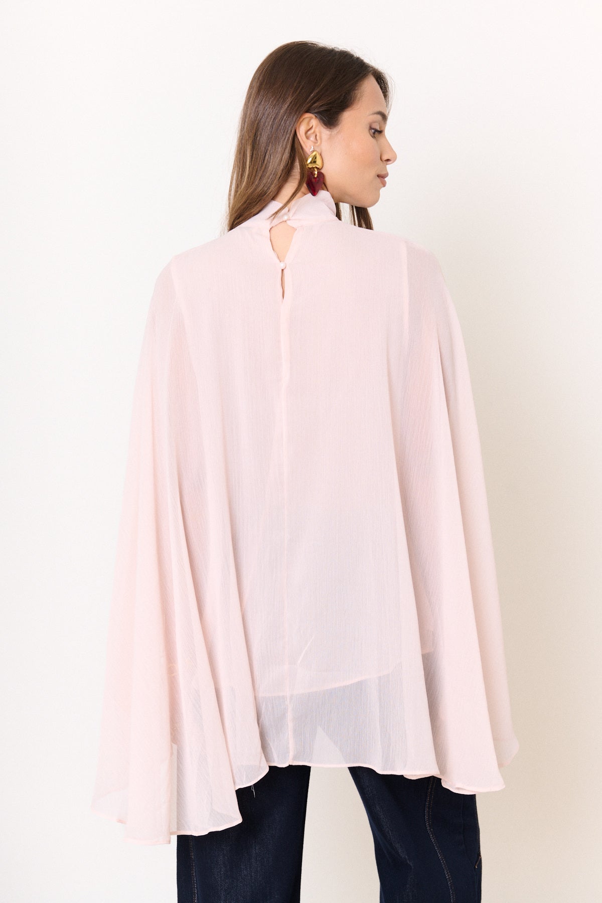 Ellie pink cape blouse top