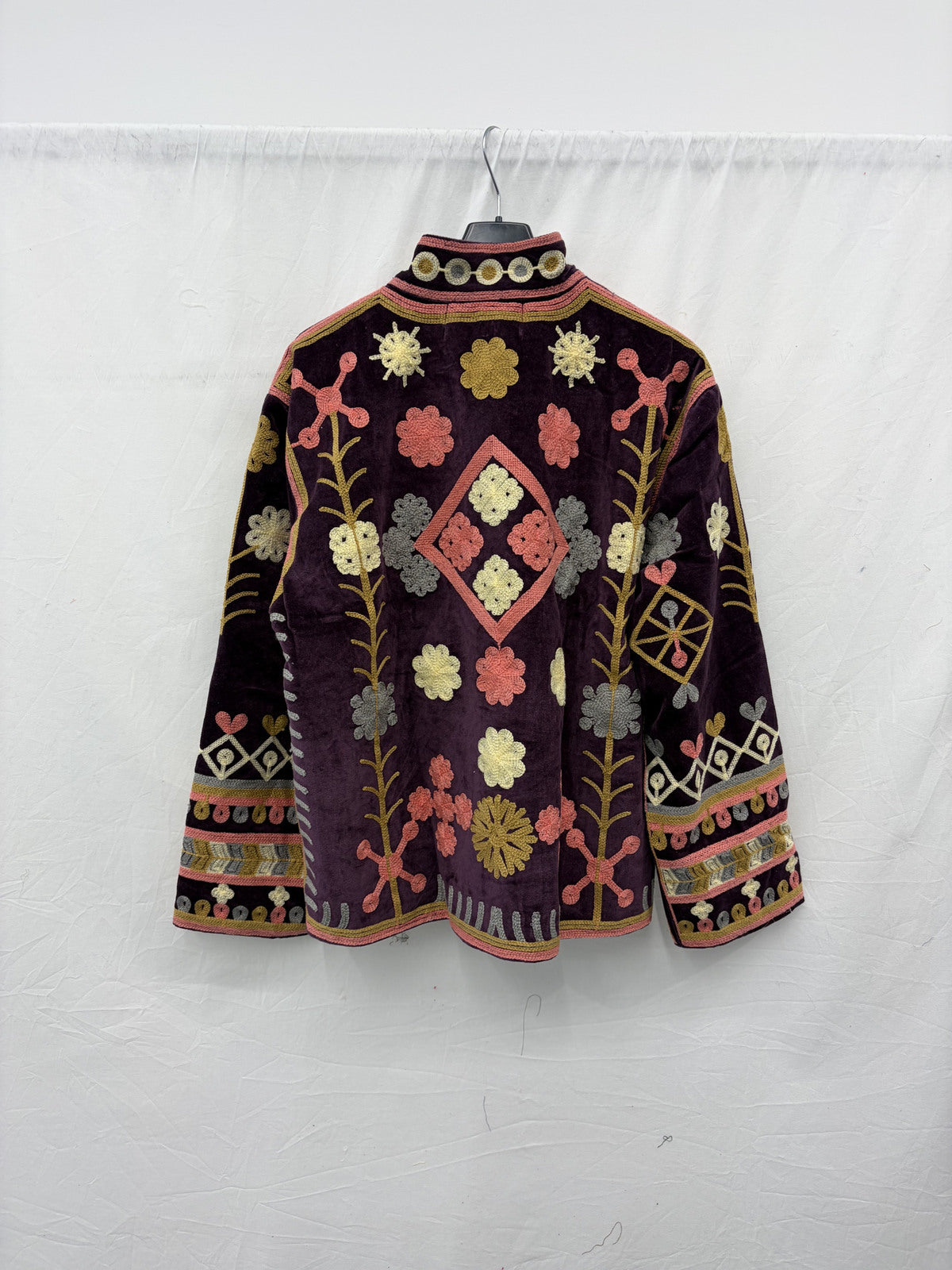 Suzani burgundy embroidered jacket