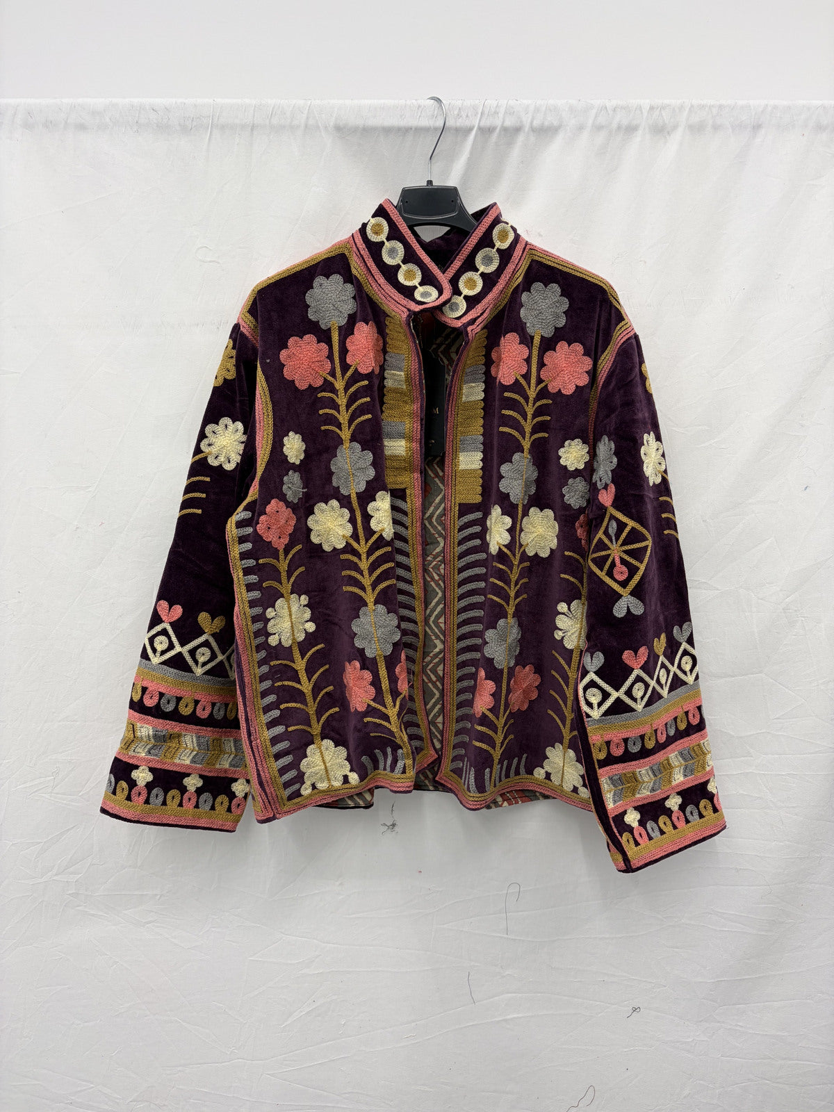 Suzani burgundy embroidered jacket
