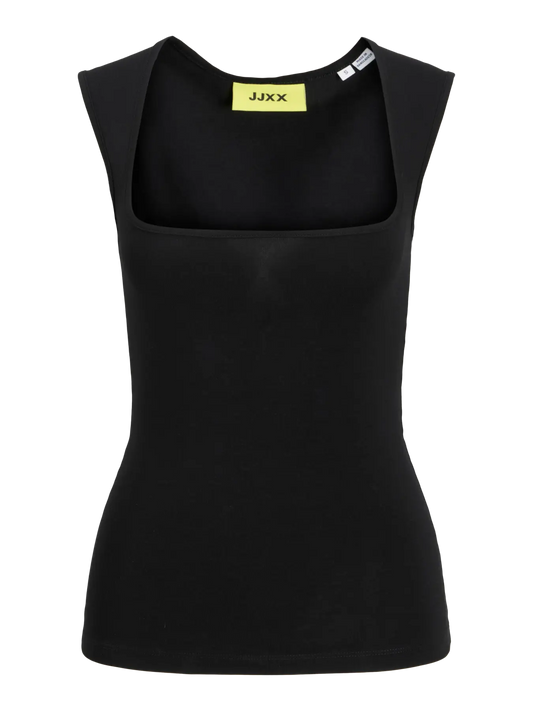 Gigi square neck black top