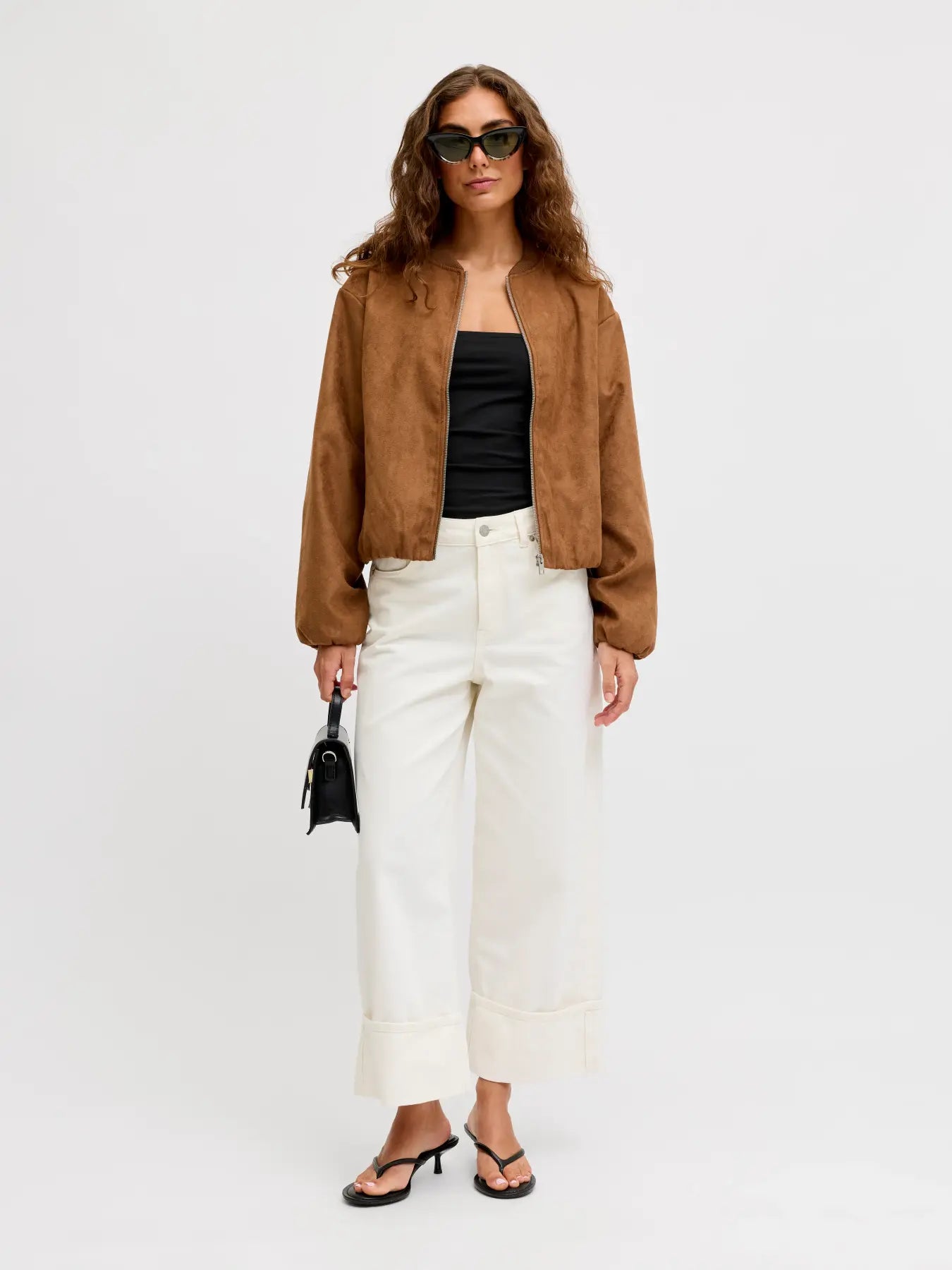 Gigi square neck black top